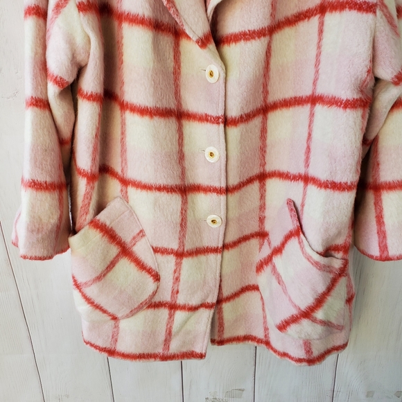NWOT Anthropologie Eva Franco strawberry plaid coat - Picture 12 of 16